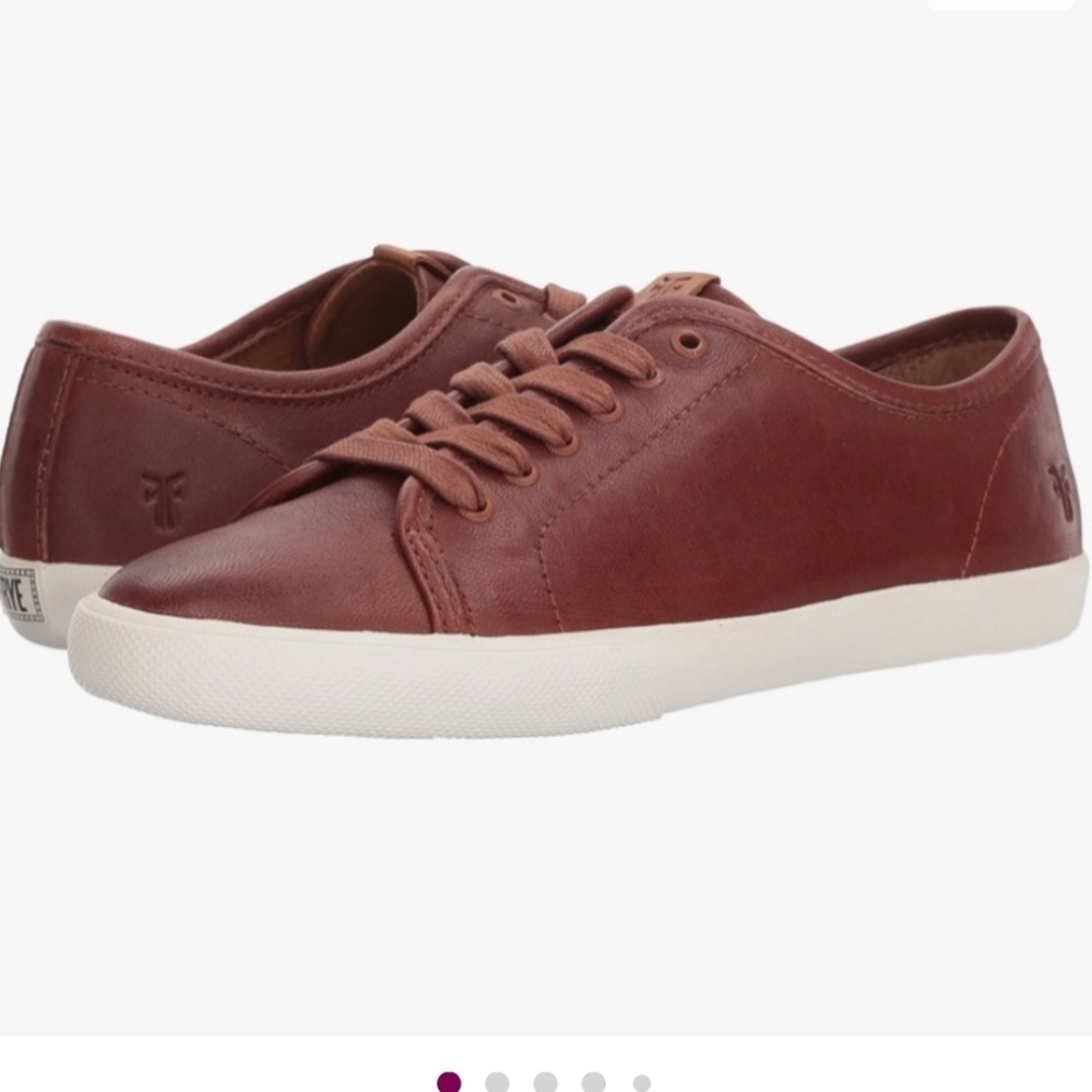 Frye Womens Maya Low Lace Fashion Sneaker in Cognac Size 10M